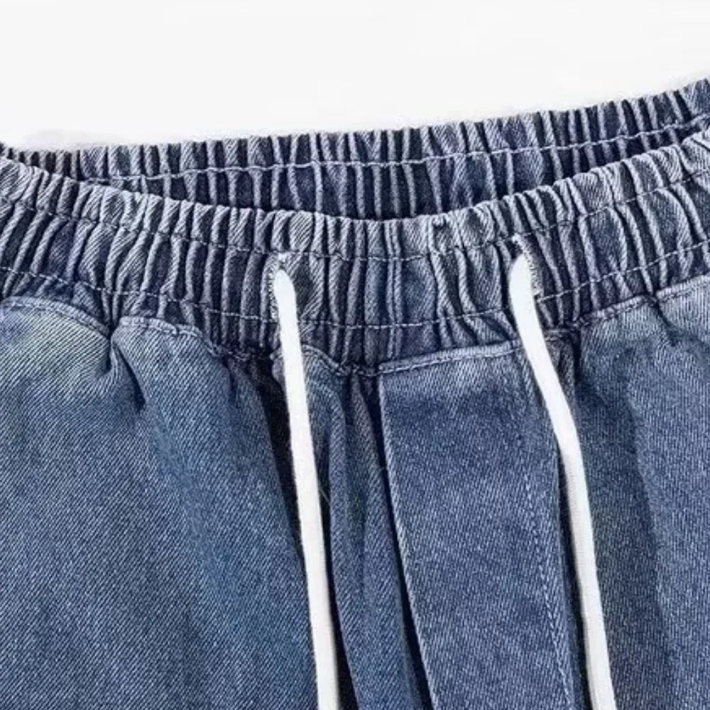 Star Drawstring Denim Shorts
