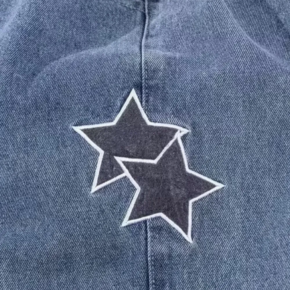 Star Drawstring Denim Shorts