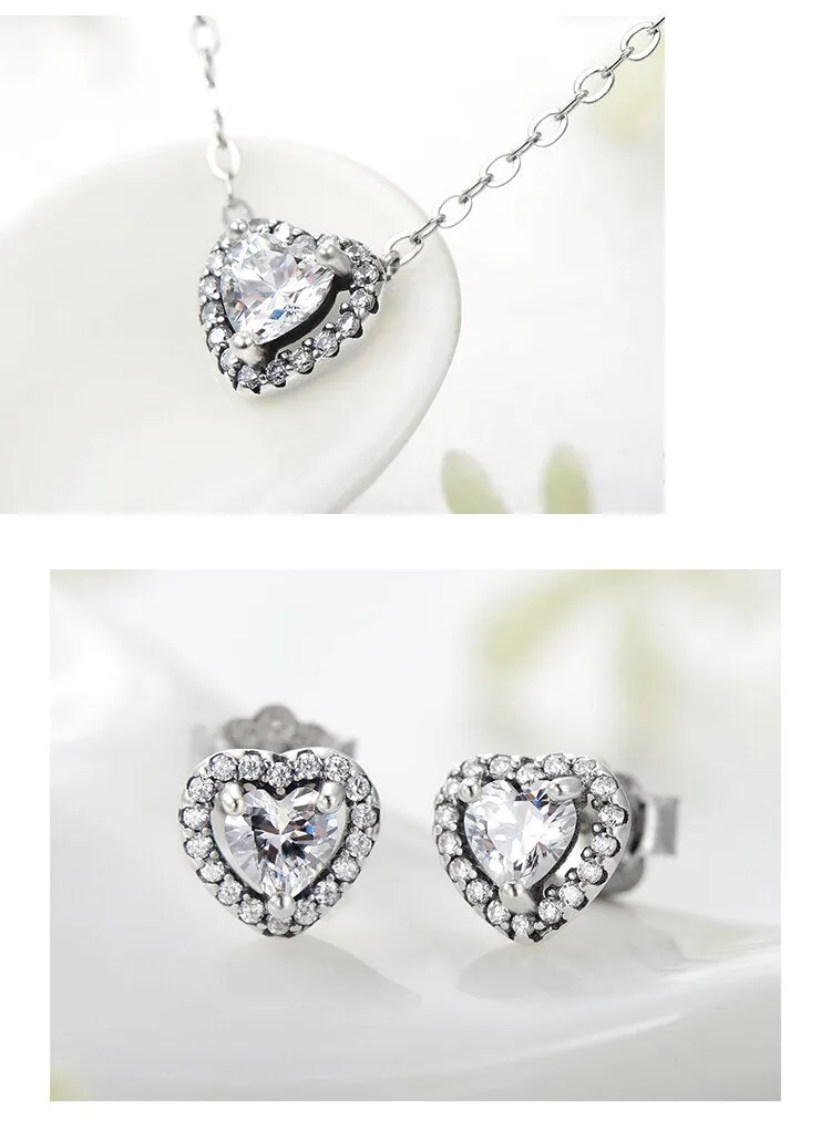 Sterling Silver Heart Fashion Luxury Sets Ring For Women