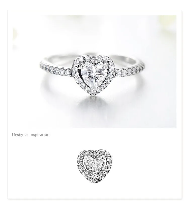 Sterling Silver Heart Fashion Luxury Sets Ring For Women