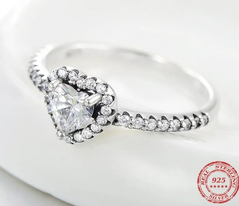 Sterling Silver Heart Fashion Luxury Sets Ring For Women