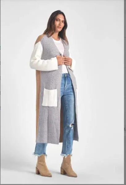 SWB11109 cardigan long-blk : m