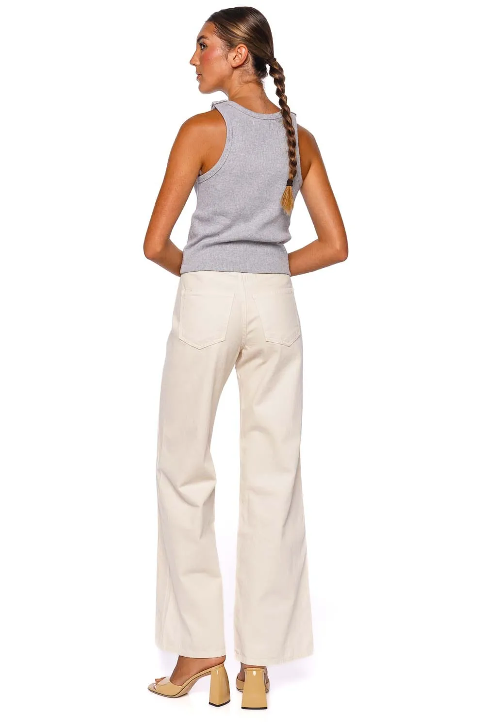 Taylor Ecru Wide Leg Jean