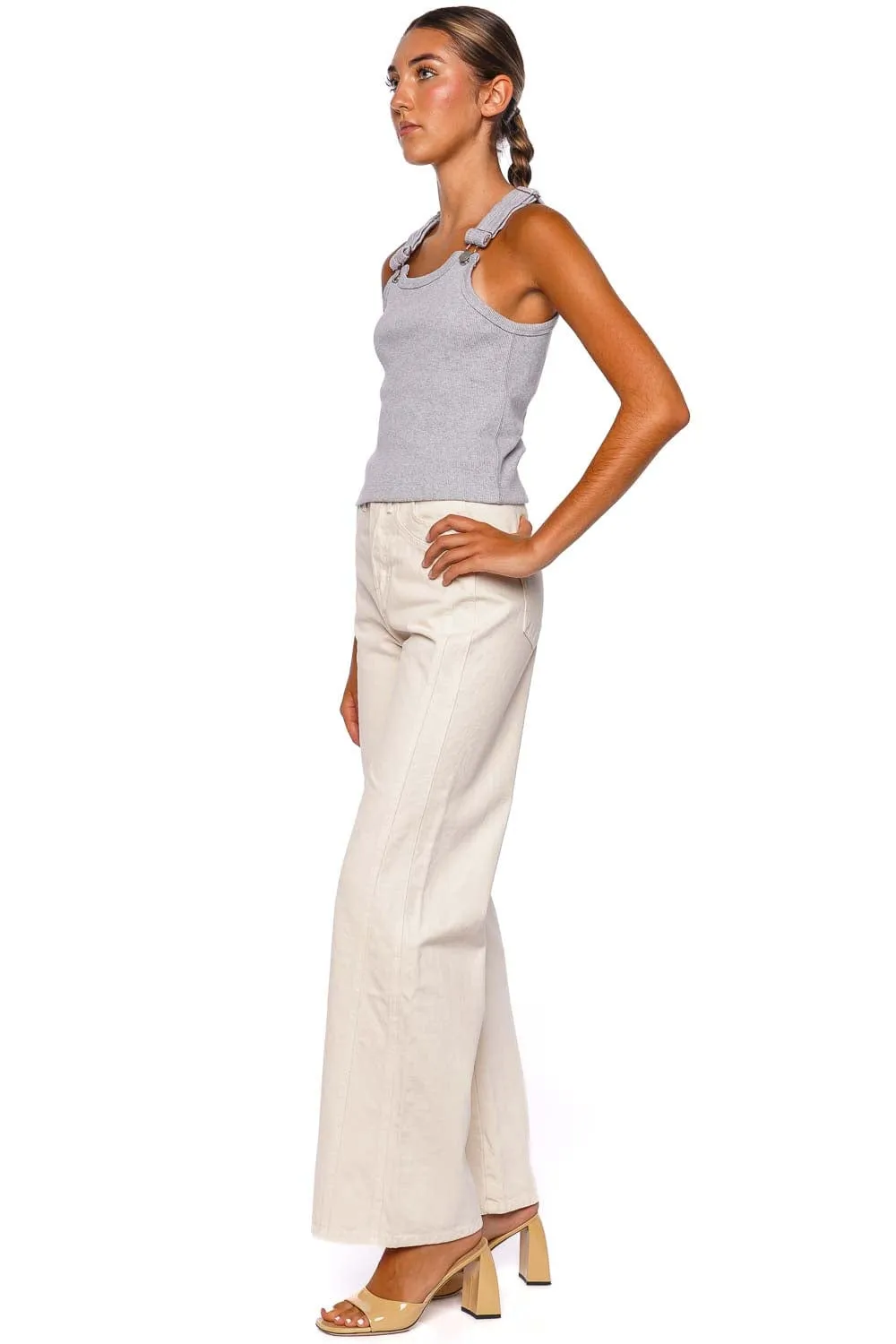 Taylor Ecru Wide Leg Jean