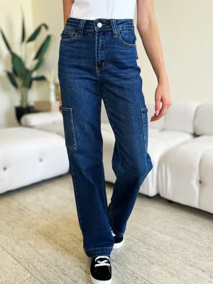 The Jenna- Waist Straight Cargo Judy Blue Jeans