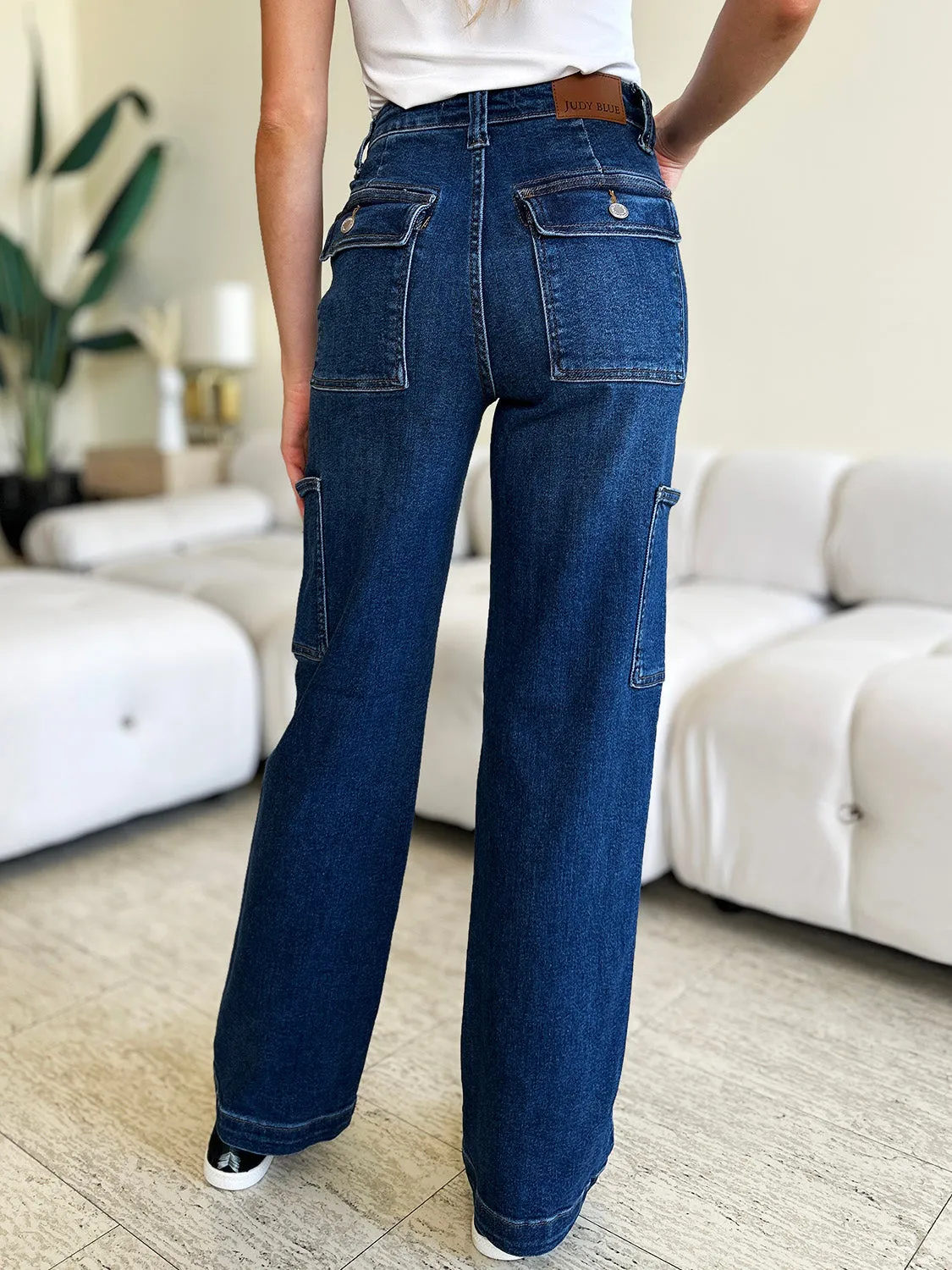 The Jenna- Waist Straight Cargo Judy Blue Jeans