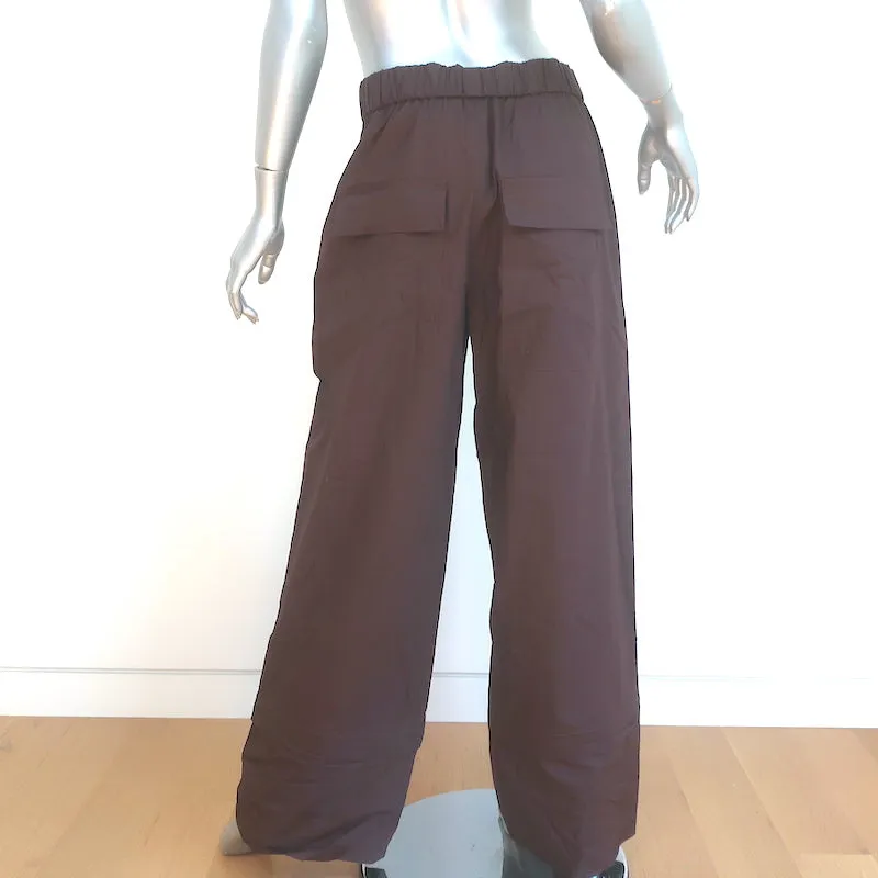 Tibi Convertible Cargo Pants Dark Brown Cotton Size Small