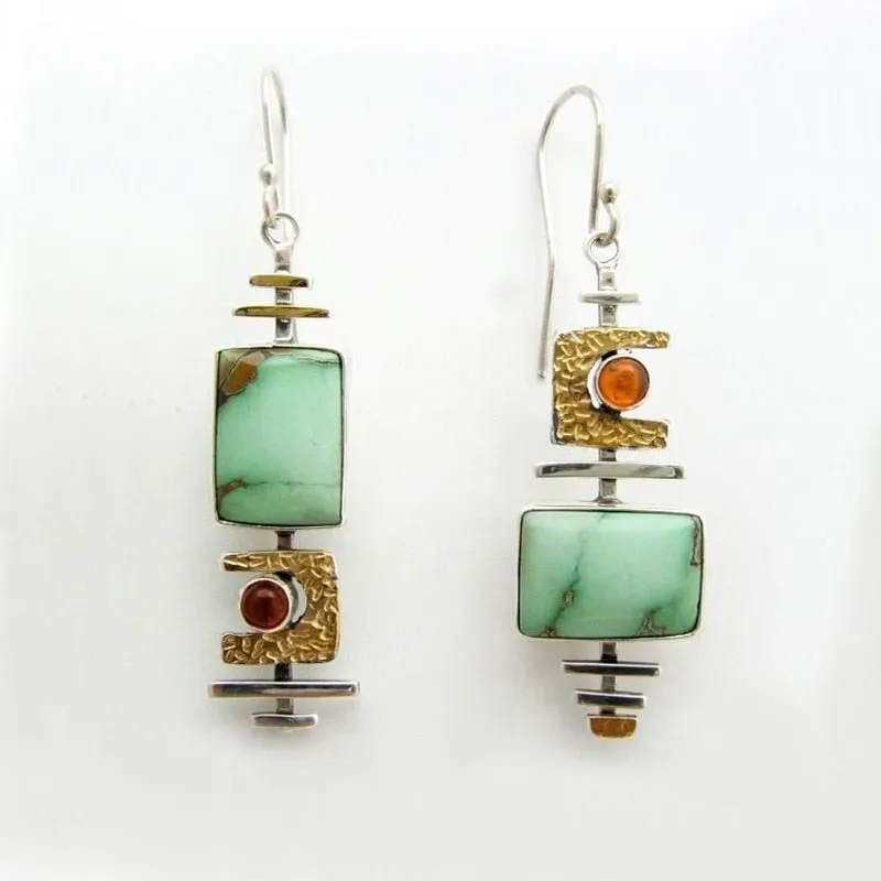 Trendy Finest Earrings with Natural Stone
