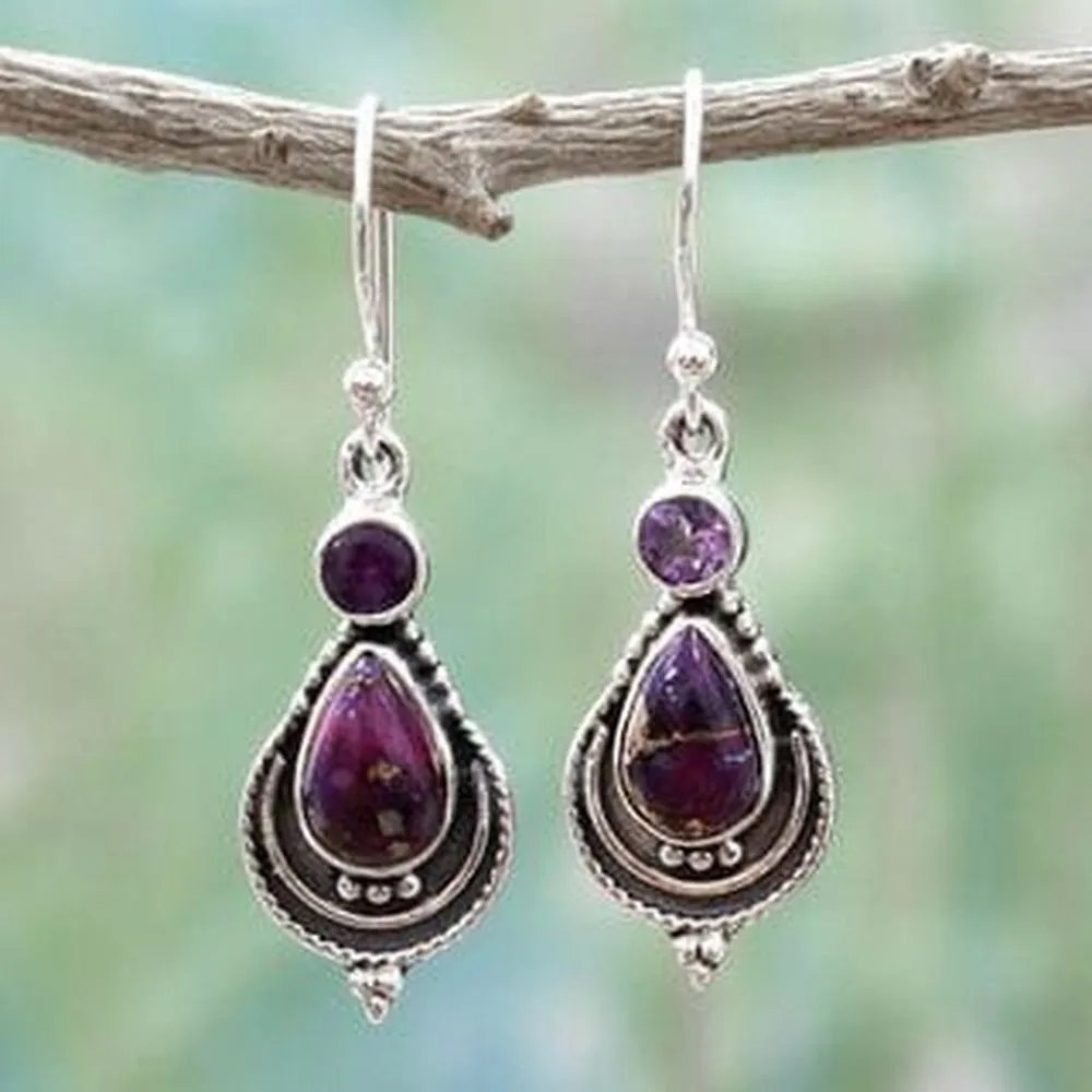 Trendy Finest Earrings with Natural Stone