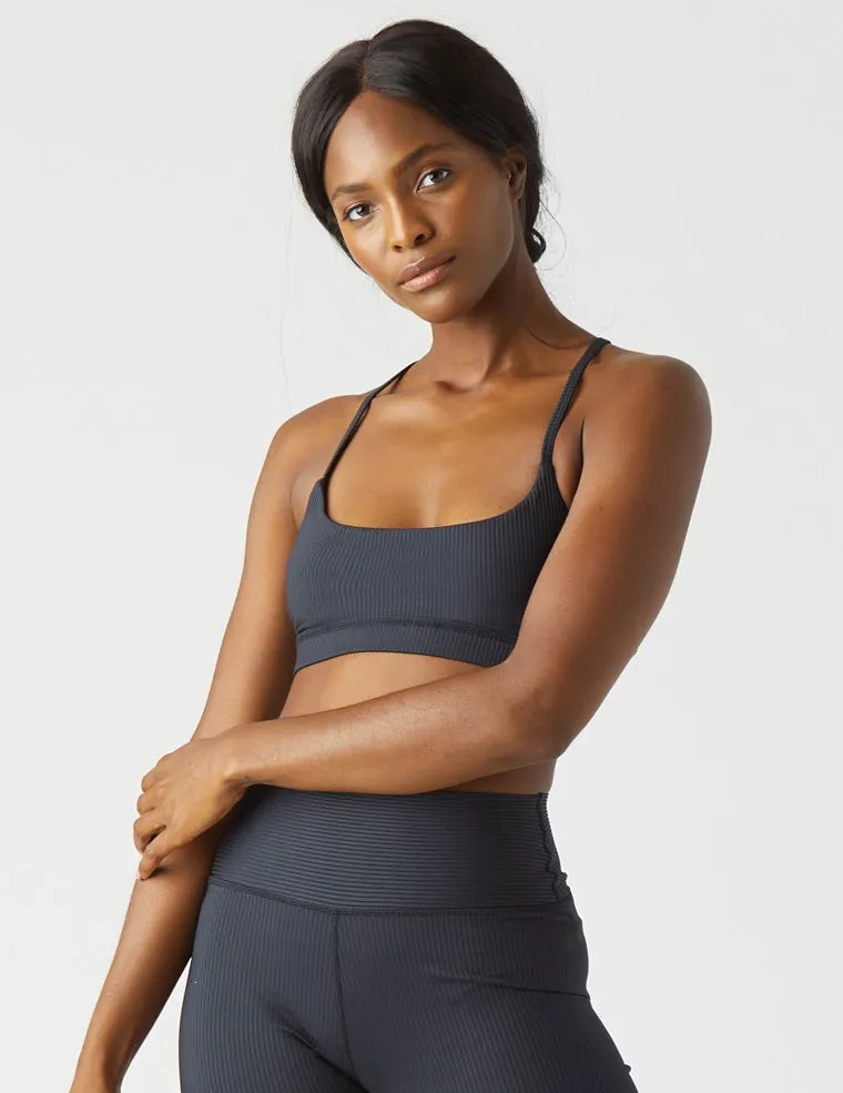 Tri-Back Bra: Black