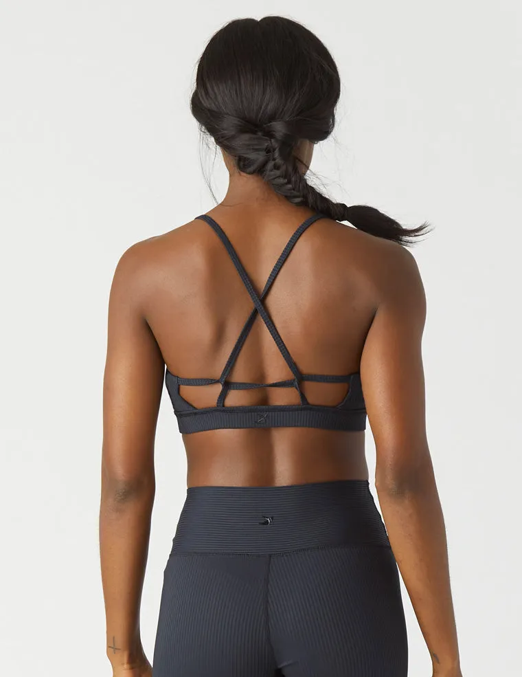 Tri-Back Bra: Black