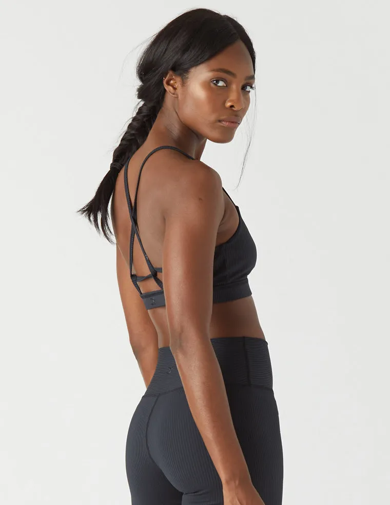 Tri-Back Bra: Black