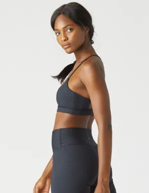 Tri-Back Bra: Black