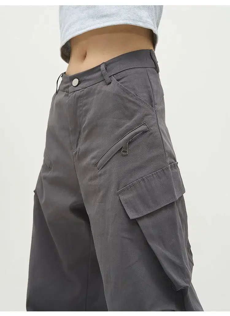 Unisex Elastic Band Straight Pants