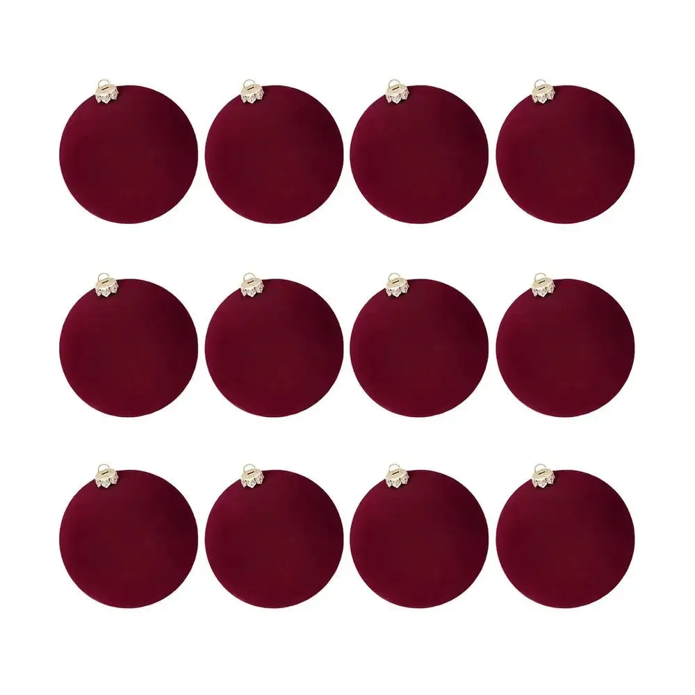 Velvet Christmas Ornament Balls - Set of 12
