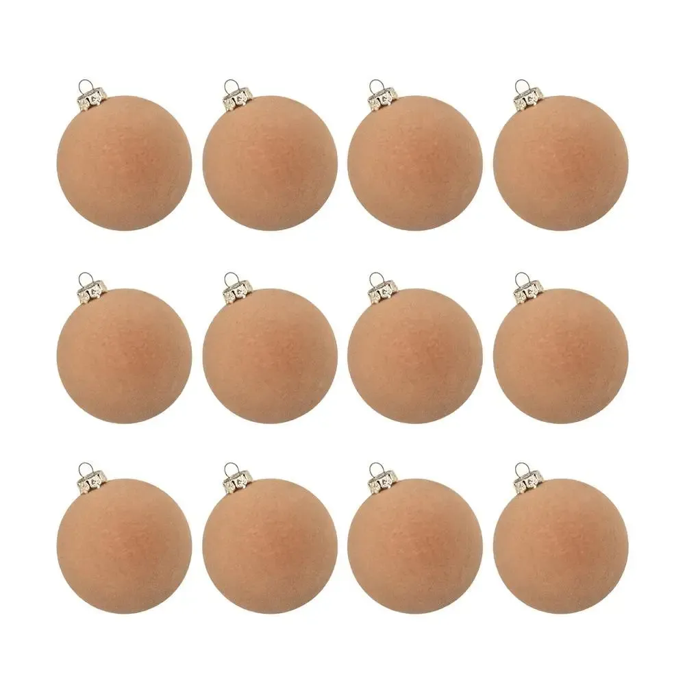 Velvet Christmas Ornament Balls - Set of 12