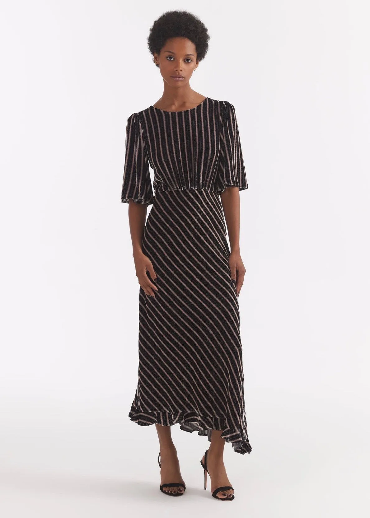 Vida Velvet Dress (Pothos Noir)