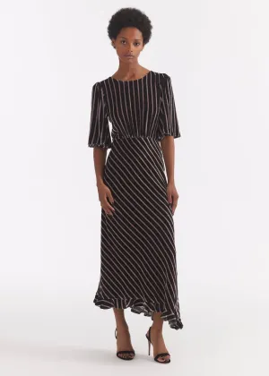 Vida Velvet Dress (Pothos Noir)