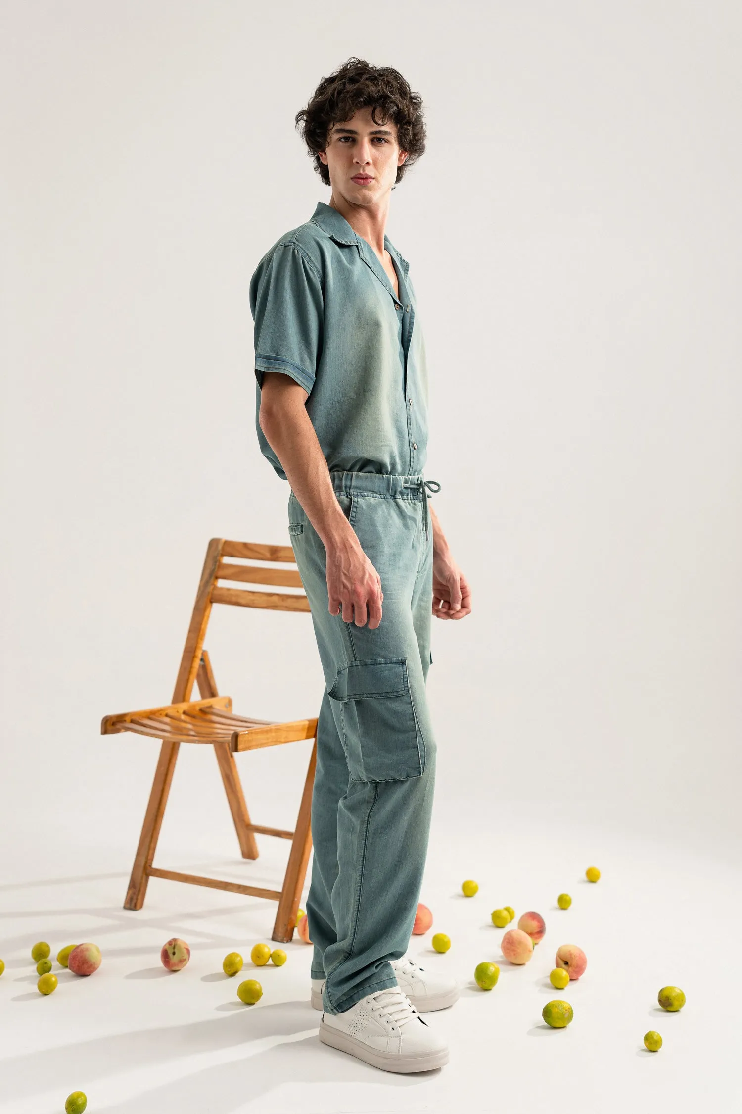 Vintage Wash Straight Fit Cargo Pants