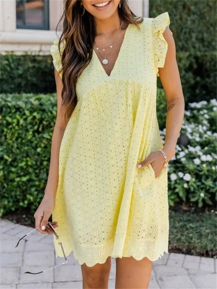 Women's Cute Eyelet California Romper Dress