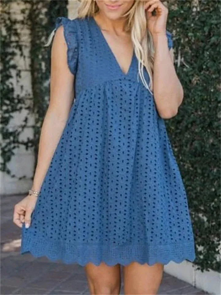 Women's Cute Eyelet California Romper Dress