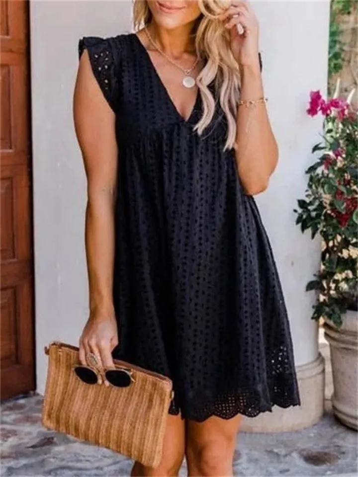 Women's Cute Eyelet California Romper Dress