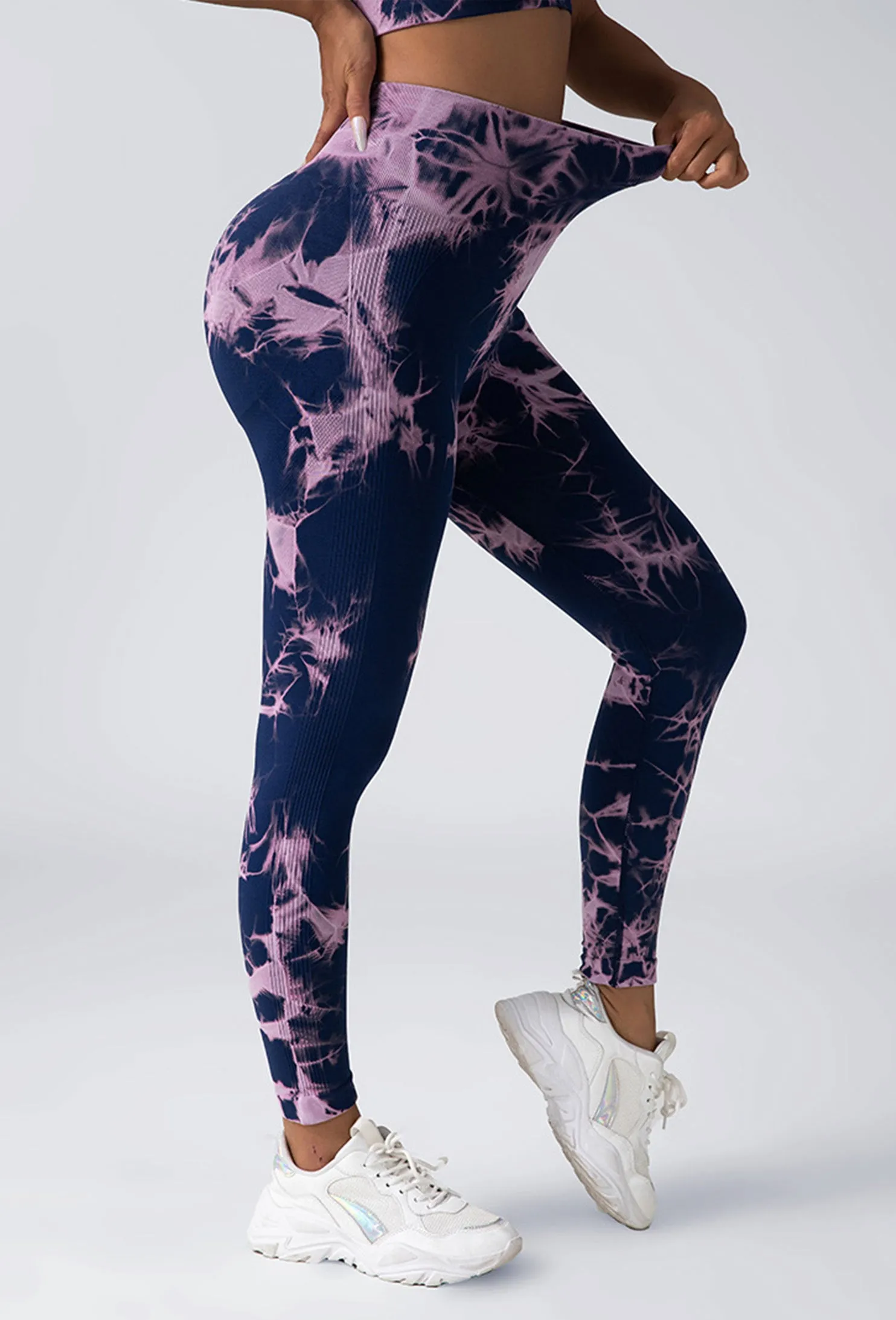 Women’s Scrunch Workout Leggings – Butt Lifting High-Waisted Yoga Pants, Tie-Dye Seamless Gym Tights