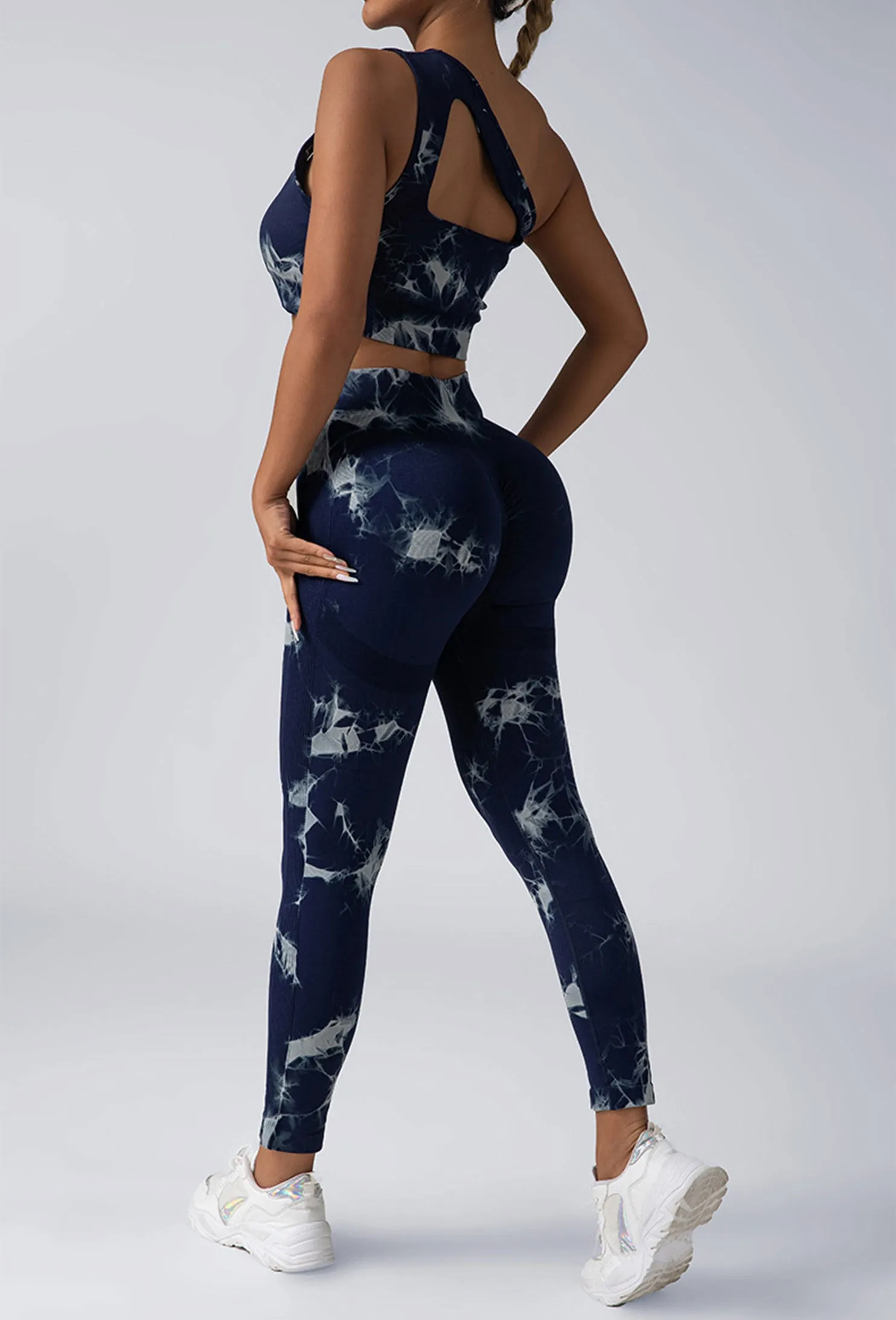 Women’s Scrunch Workout Leggings – Butt Lifting High-Waisted Yoga Pants, Tie-Dye Seamless Gym Tights