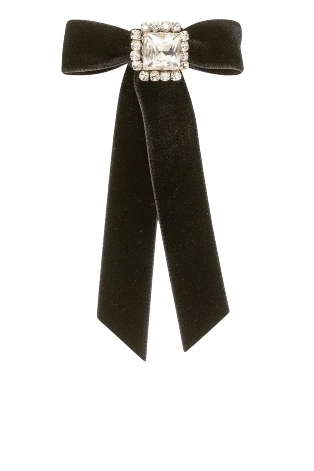 Zelina Crystal Velvet Bow Barrette