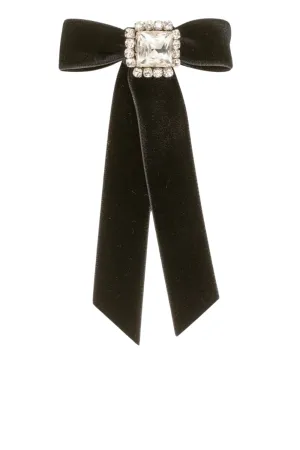 Zelina Crystal Velvet Bow Barrette