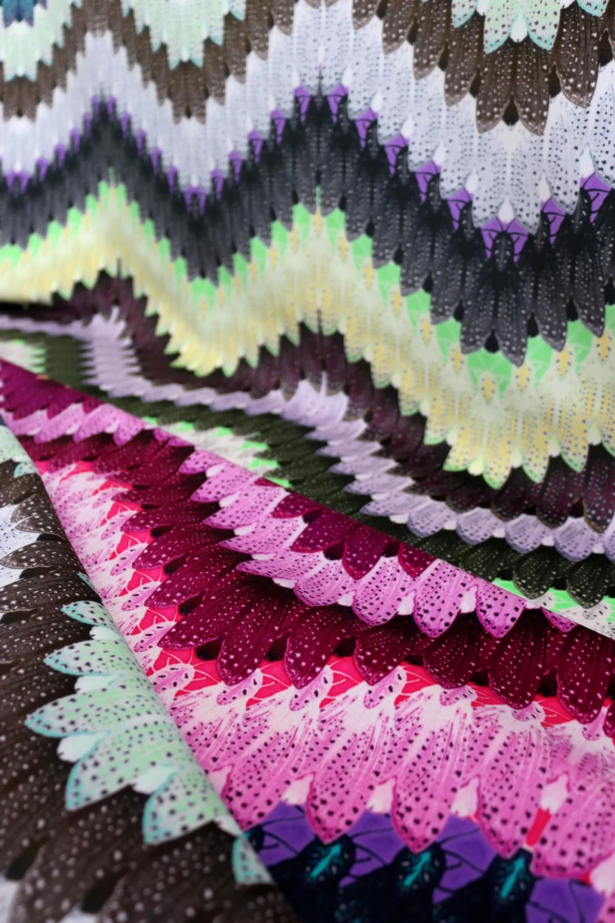 zig zag moth original velvet fabric