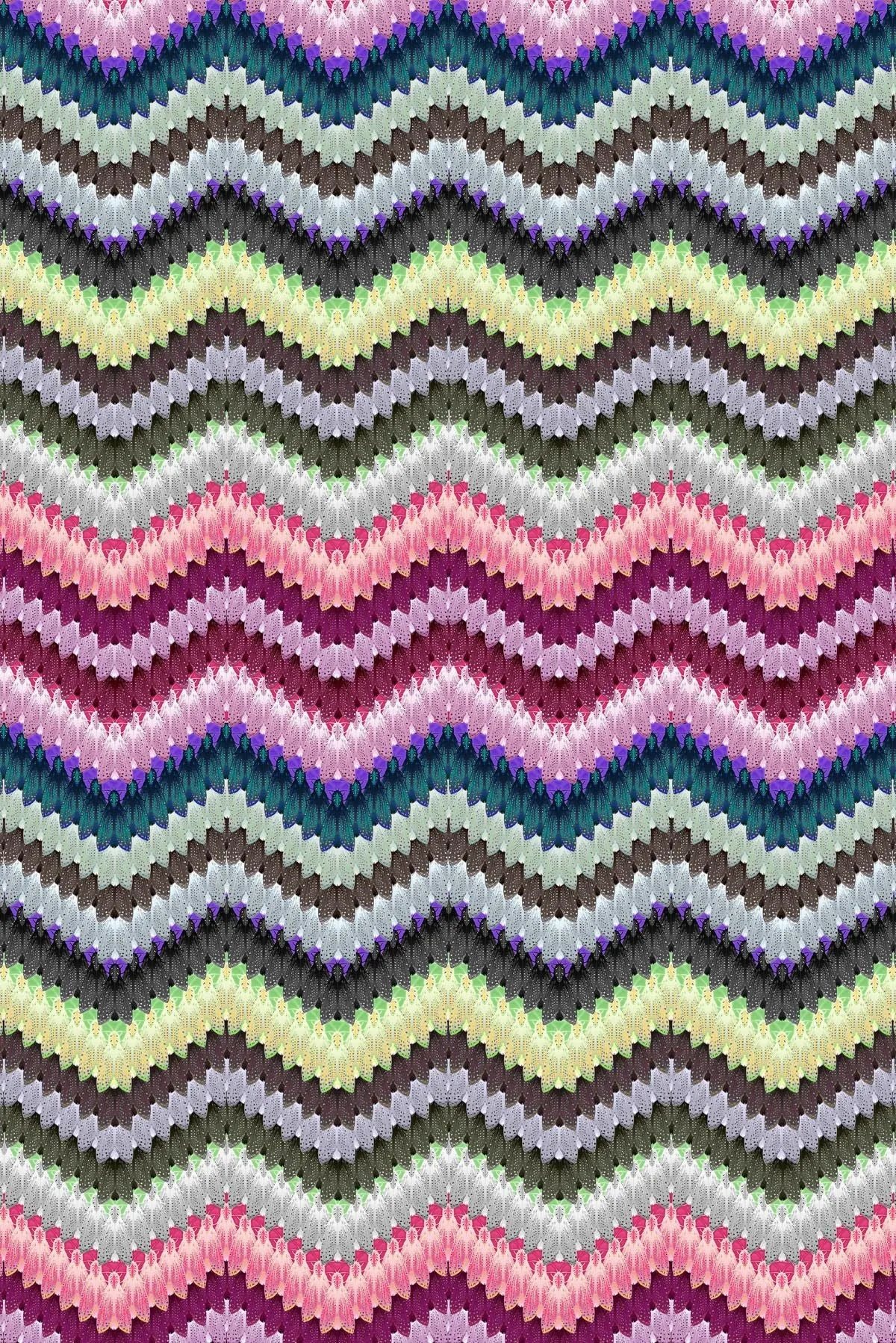 zig zag moth original velvet fabric