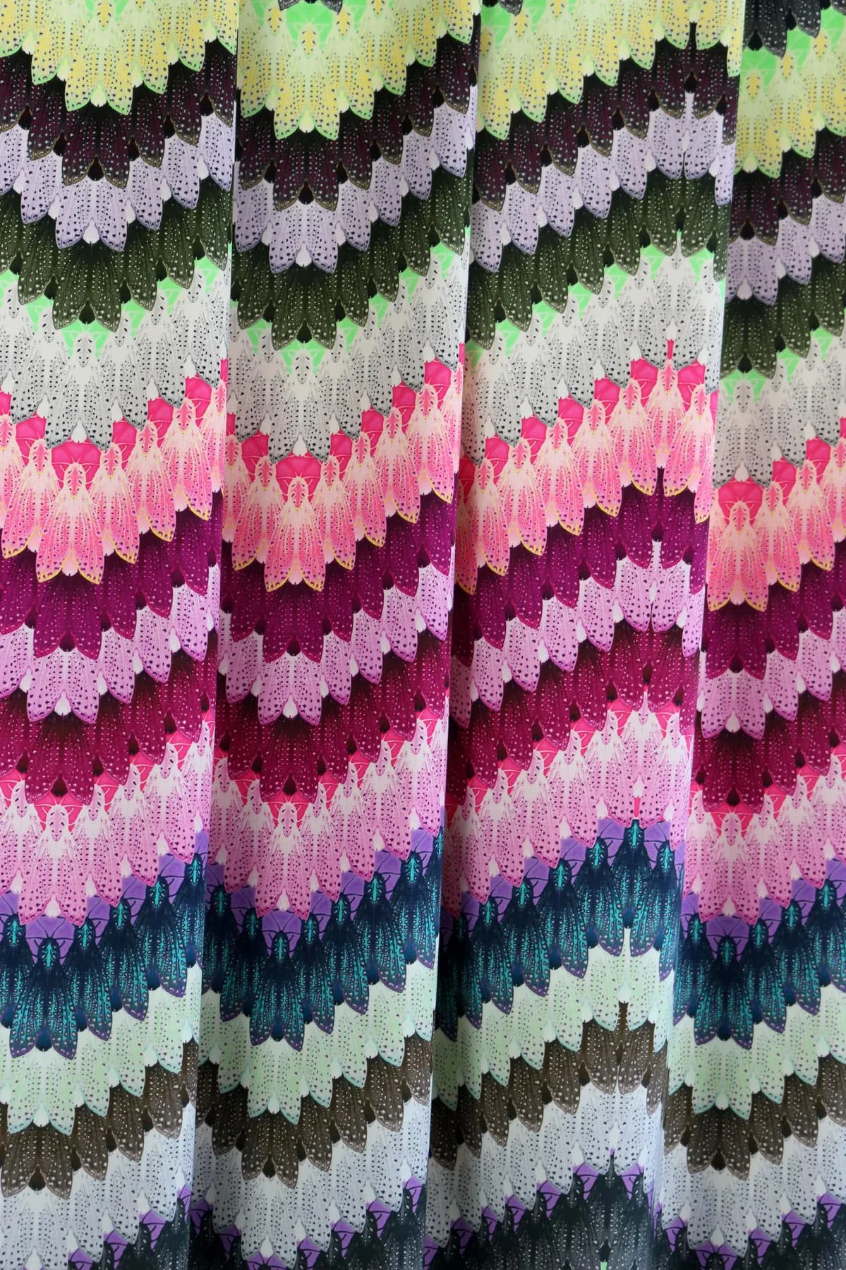 zig zag moth original velvet fabric