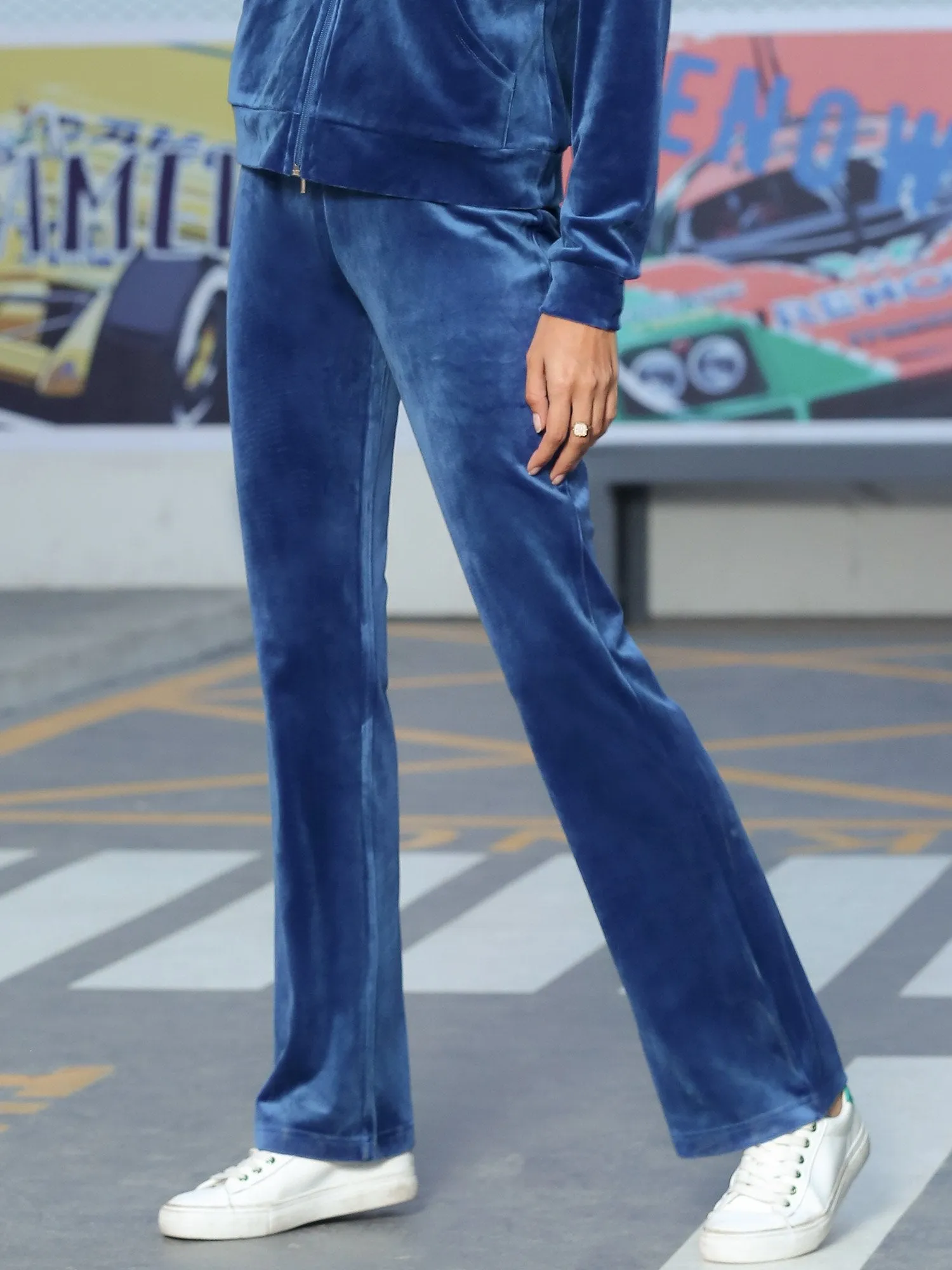 Zip Up Pockets Velvet Sports Set