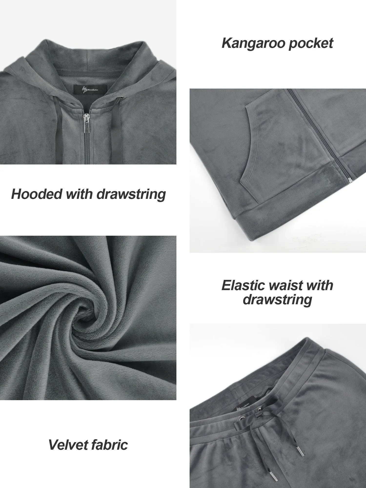 Zip Up Pockets Velvet Sports Set